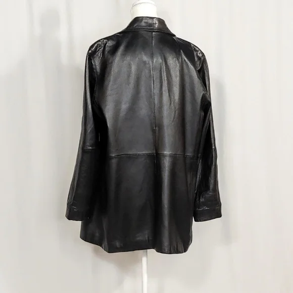 90s vintage genuine leather jacket - Picture 2 of 6